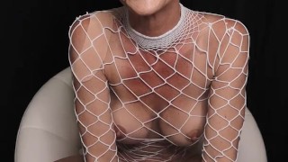 Kiki Deez Smoking In White Mesh POV