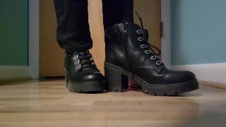 Trans guy pulls his smelly, sweaty feet out of boots