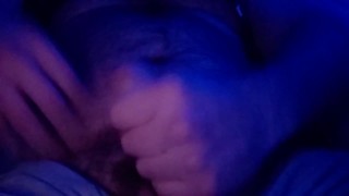 Muscle cub feeds his flat mate a big load while watching television