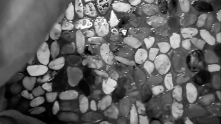 Swinging thick cock in the shower !