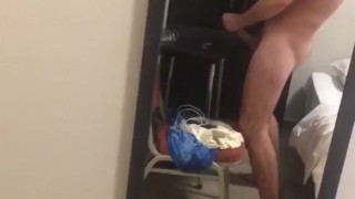 Moaning loudly while playing with my big dick