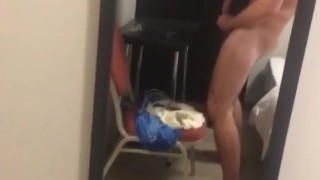 Moaning loudly while playing with my big dick