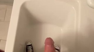 shower jerk wearing chucks
