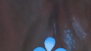 Ebony masturbating with vibrator and cums hard and makes pussy throb
