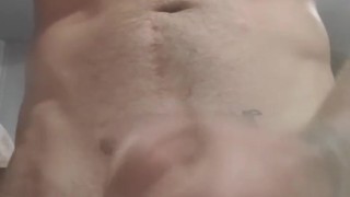 Rubbing hard cock