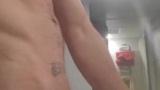 Rubbing hard cock