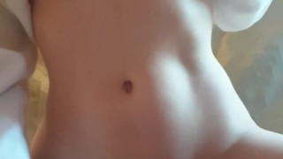 Petite Porcelain Milf riding Dildo in your Hoodie