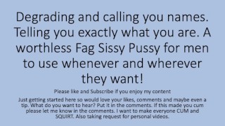 Degrading and Name Calling for the Faggot Sissy Slut Whore. Verbal Dirty Talk
