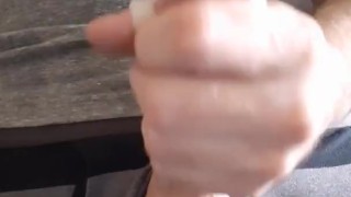 Rubbing one out watching porn with milky load