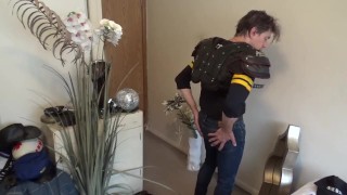 GQ Football Quarterback Jerks Off His Big Cock!