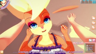 3D/Anime/Hentai: Lola Bunny bounce on a big cock and loves it !! (POV)