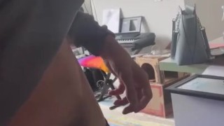 gay guy bored at home, whips dick out to show off his meat