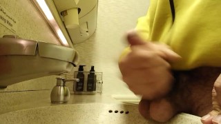 cum in a sink in the airplane
