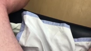Risky Doctor’s Office Masturbation: Male Patient in a Gown Plays W/ His Penis Hoping to get Caught 