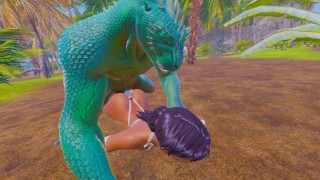 Alien Furry Double Fucks Olivia