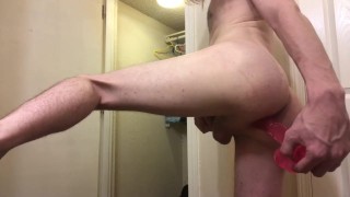 Twink wrecks ass with dildo