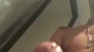 a rich handjob in the bathroom