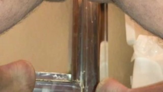 Quickie Masturbation in the bathroom before anyone gets out of bed, Massive Cum Shot in Slow Motion