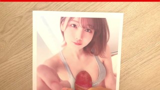 巨乳美人　手コキ　おっぱいと顔にぶっかけ／Big breasts beauty handjob bukkake on boobs and face