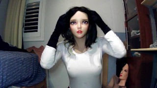Night of Masks Part Jill! A lonely girl plays with herself and her female doll mask Jill...