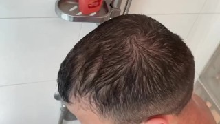 Straight daddy caught jerking off in the shower 