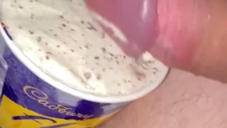 Softening ice cream with a hot cock young bi
