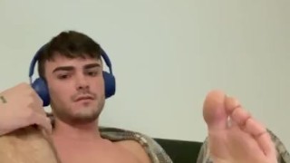 Dirty Bare Feet Wiggling in your face as I Jerk - Edging Session 