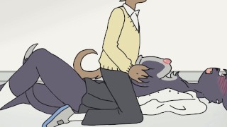 Milky Kitty and Puppy Dog (Furry Hentai Animation)