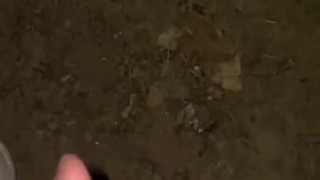Deep in the Forest wanking my hard cock with big cumshot 