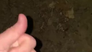 Deep in the Forest wanking my hard cock with big cumshot 