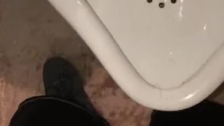 Very Risky POV Pissing & Masturbating in a Public Washroom where anyone could of walked in on me