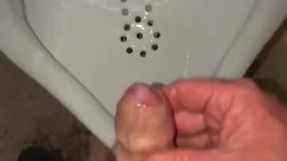 Very Risky POV Pissing & Masturbating in a Public Washroom where anyone could of walked in on me
