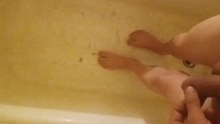 Pacing Naked And Barefoot Peeing On My Foots, In A Bathtub