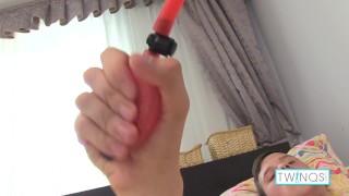 Skinny Teen Twink Aaron Fingers Himself While Jerking Off!