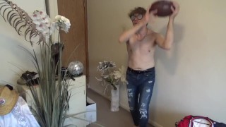 Part Celebrity Lawyer & Football Jizz Star with Cock Out Real Hard!