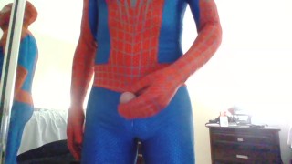 Spiderman Spandex Costume Cosplay Lycra bedroom solo.