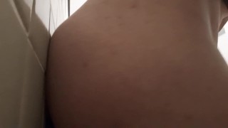 Needy pup puts dildo all the way in~