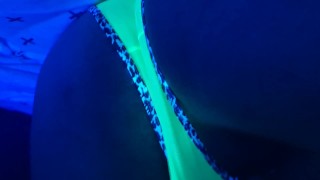 Sexy solo male with huge cock in bikini/thong