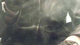 Leather Alpha smoker, smokes and spits, Domination