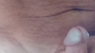 Stroking closer to first cumshot video