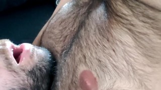 Ruining in my mouth and swallowing my own huge load after hours of edging