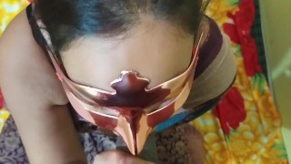 Desi horny girl giving blowjob and sucking balls