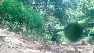 Naked woods waking with large cumshot