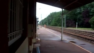risky public jerkoff at train station
