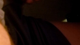 Playing with dick, while everyone watches TV 