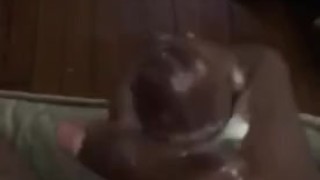 Huge cumshot chocolate dick
