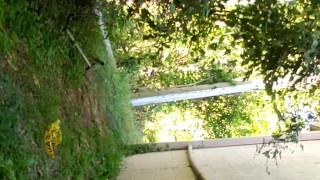 Ginger pulling dick out and pissing outdoors in public 