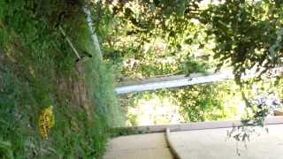 Ginger pulling dick out and pissing outdoors in public 