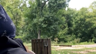 Hairy bearded ginger, playing with dick out in public!