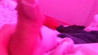 Cute twink cums on belly 